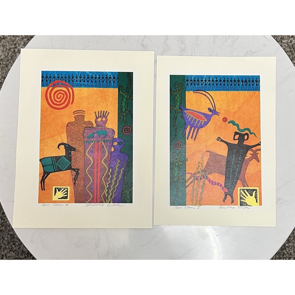 Contemporary Southwest Art Signed Boho‎ Native Folk Art Christine Nichols Prints